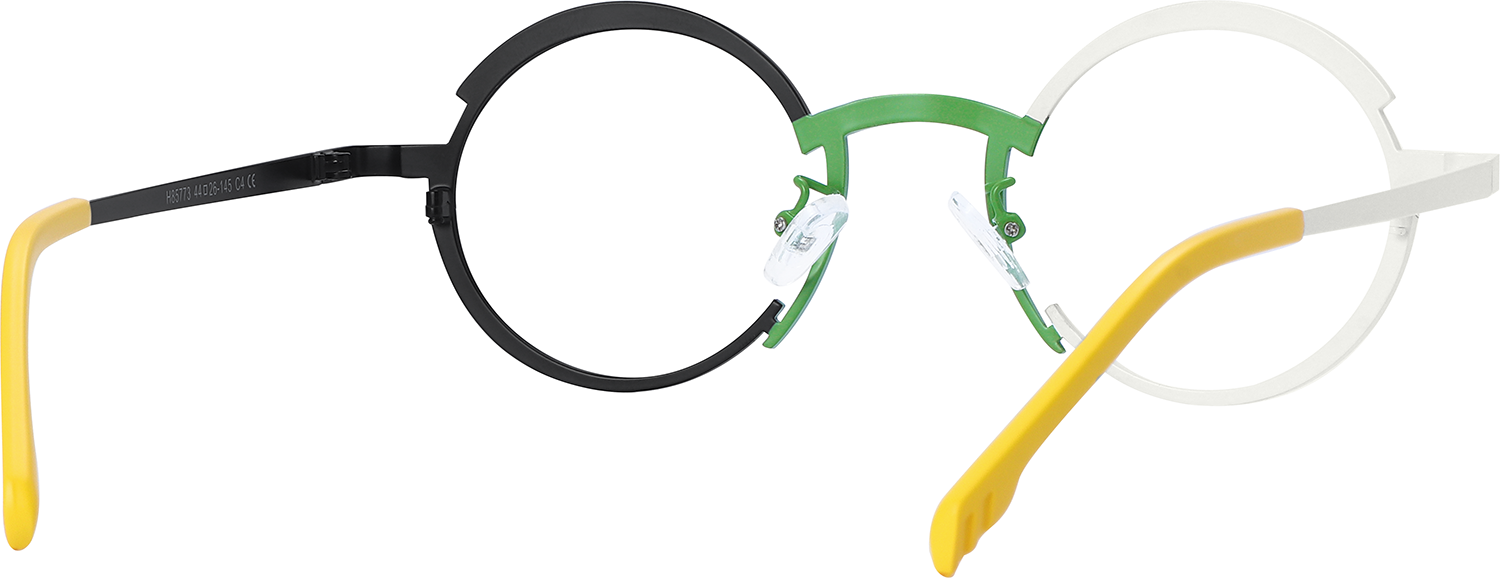 Side view of Fytoo Round Multicolour Titanium Full Rim Eyeglasses
