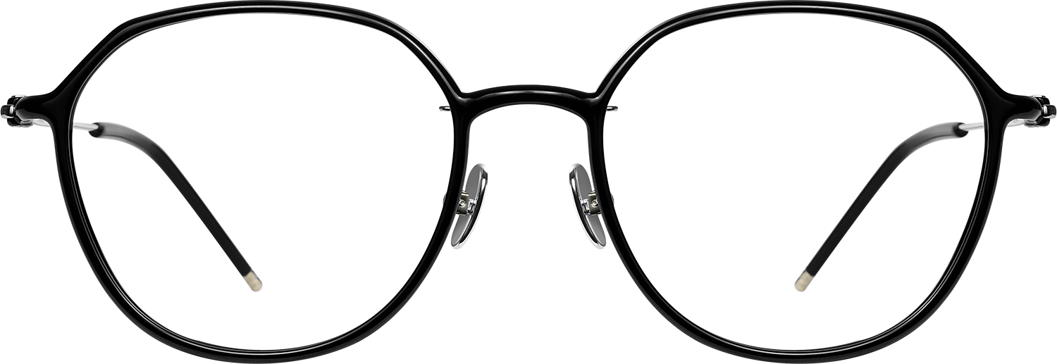 Fytoo Round Black TR90 Full Rim Eyeglasses-image-FT913344-02