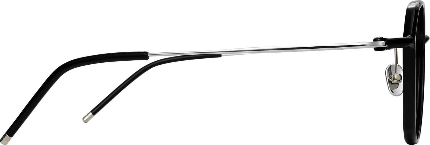 Side view of Fytoo Round Black TR90 Full Rim Eyeglasses