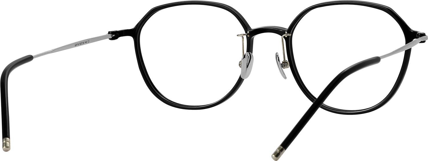 Side view of Fytoo Round Black TR90 Full Rim Eyeglasses