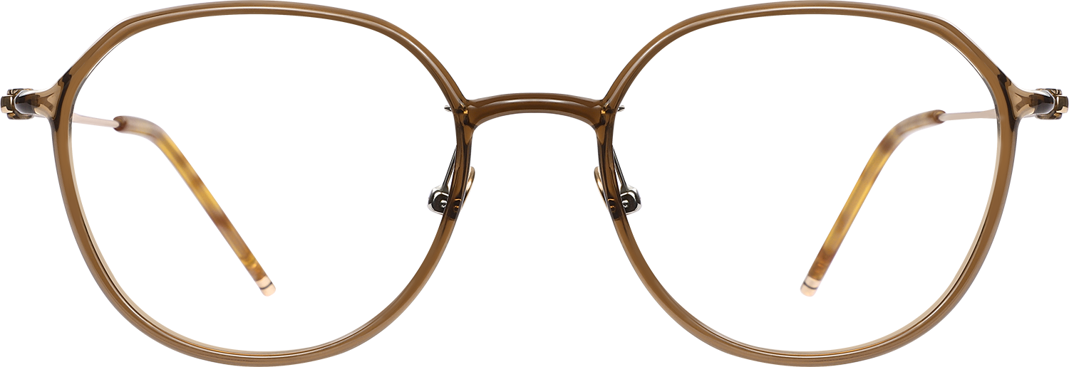 Fytoo Round Brown TR90 Full Rim Eyeglasses-image-FT913344-03