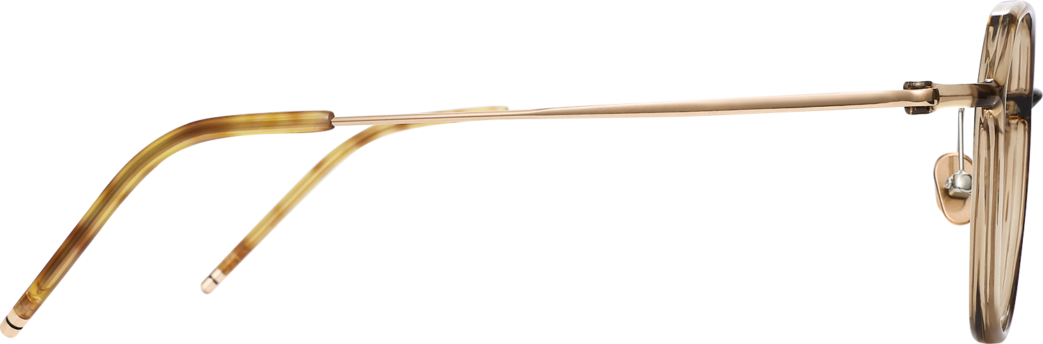 Side view of Fytoo Round Brown TR90 Full Rim Eyeglasses