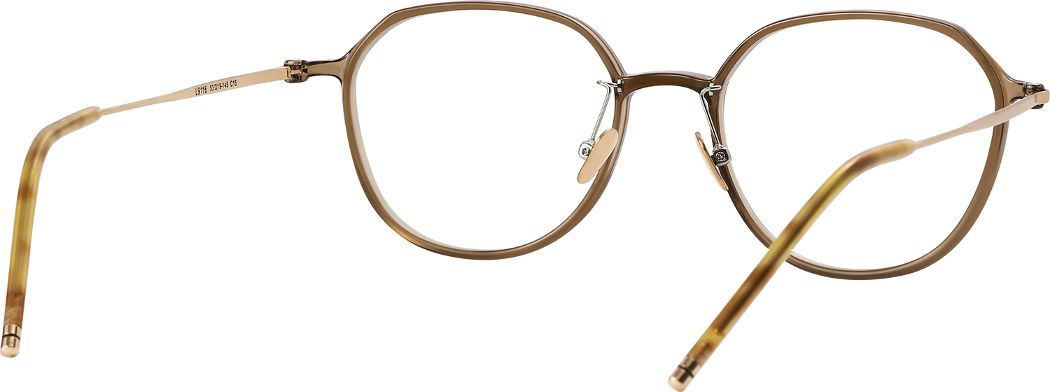 Side view of Fytoo Round Brown TR90 Full Rim Eyeglasses