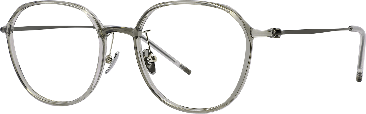 Side view of Fytoo Round Grey TR90 Full Rim Eyeglasses