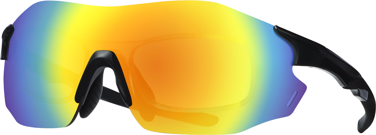 Side view of Fytoo Geometric Orange TR90 Full Rim Eyeglasses