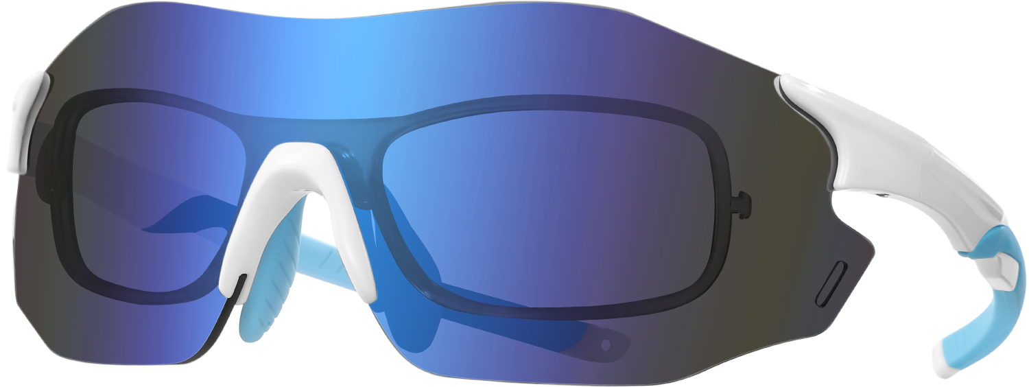 Side view of Fytoo Geometric Blue TR90 Full Rim Eyeglasses