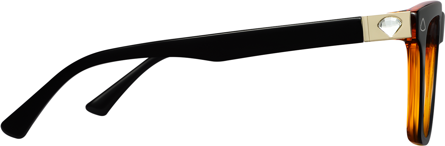 Side view of Fytoo Square Black Acetate Full Rim Eyeglasses