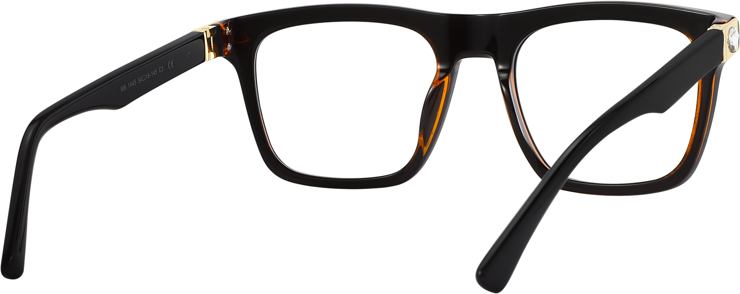 Side view of Fytoo Square Black Acetate Full Rim Eyeglasses