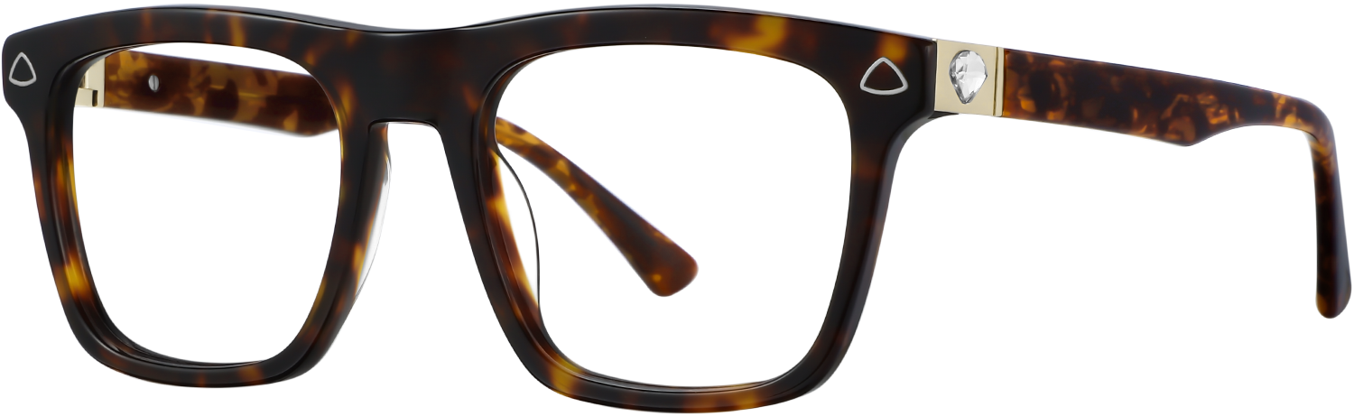 Side view of Fytoo Square Tortoiseshell Acetate Full Rim Eyeglasses