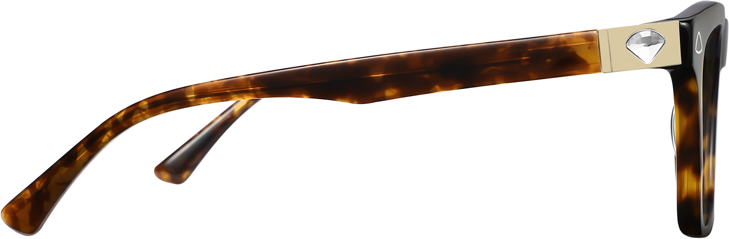 Side view of Fytoo Square Tortoiseshell Acetate Full Rim Eyeglasses