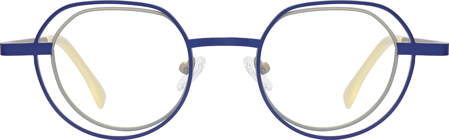 Fytoo Round Blue Metal Full Rim Eyeglasses-image-FT918451-19