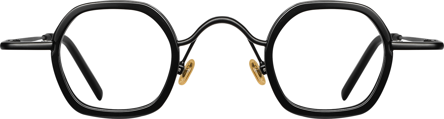 Fytoo Square Black Metal Acetate Full Rim Eyeglasses-image-FT920006-01