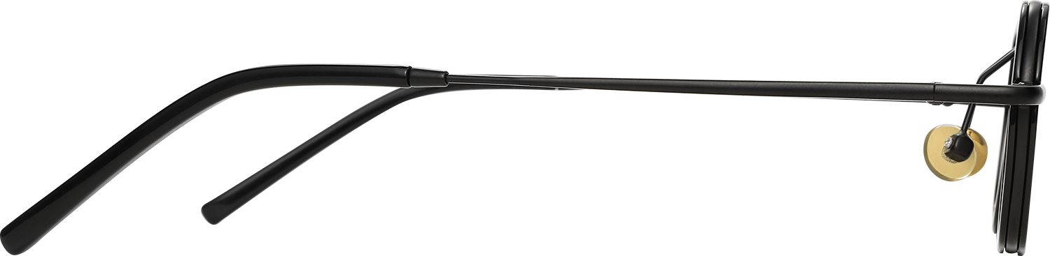 Side view of Fytoo Square Black Metal Acetate Full Rim Eyeglasses
