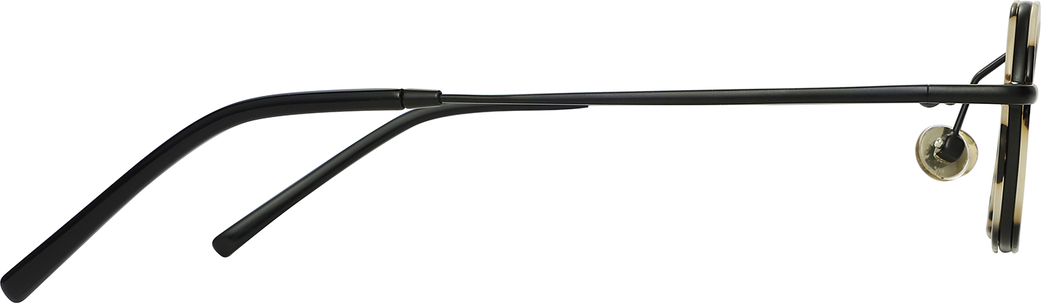 Side view of Fytoo Square Tortoiseshell Metal Acetate Full Rim Eyeglasses