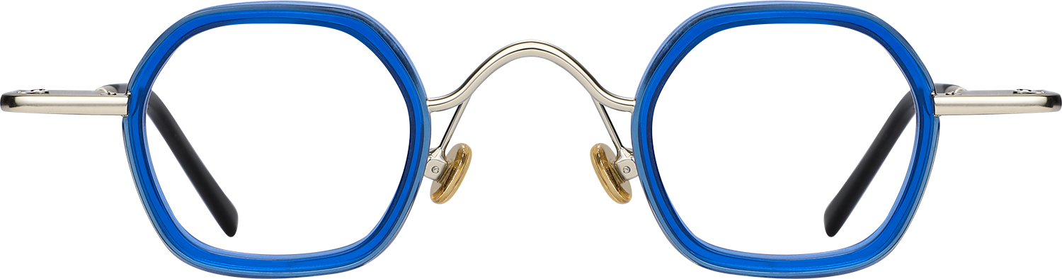 Fytoo Square Blue Metal Acetate Full Rim Eyeglasses-image-FT920006-03