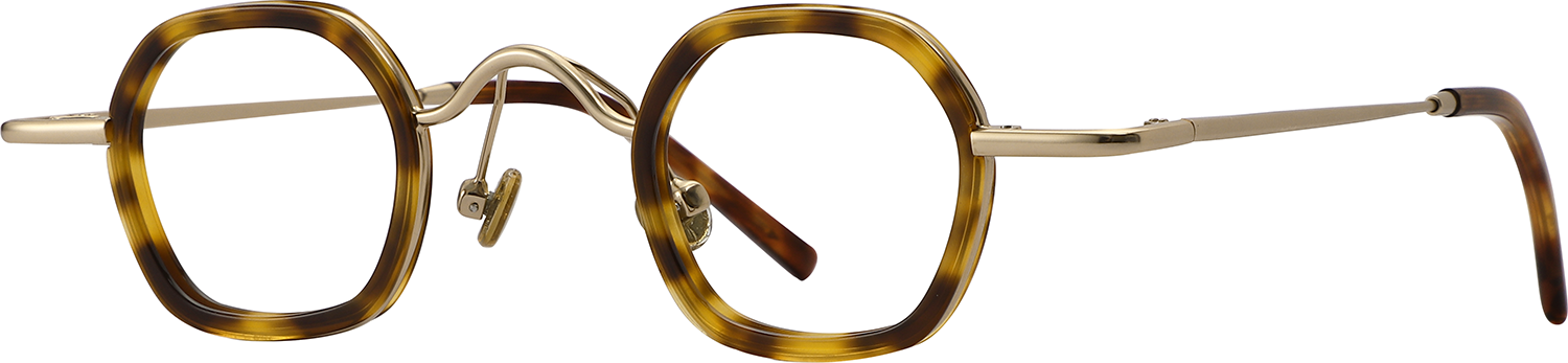 Side view of Fytoo Square Tortoiseshell Metal Acetate Full Rim Eyeglasses