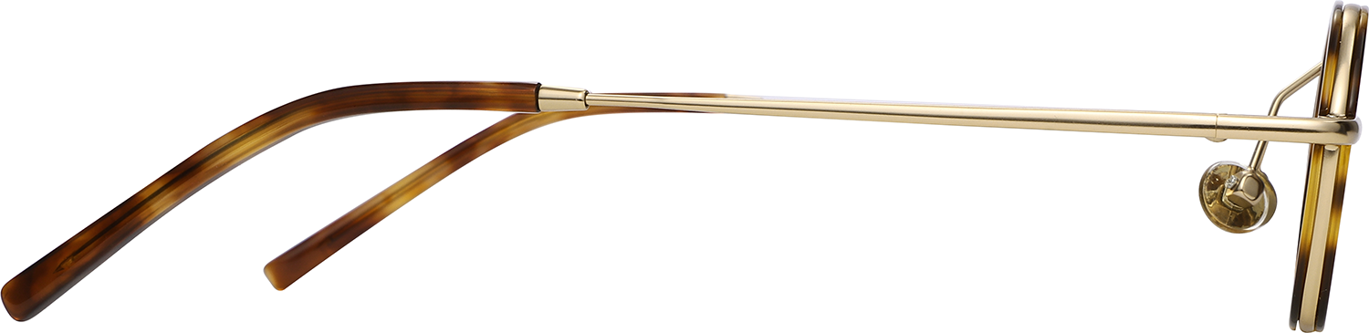 Side view of Fytoo Square Tortoiseshell Metal Acetate Full Rim Eyeglasses