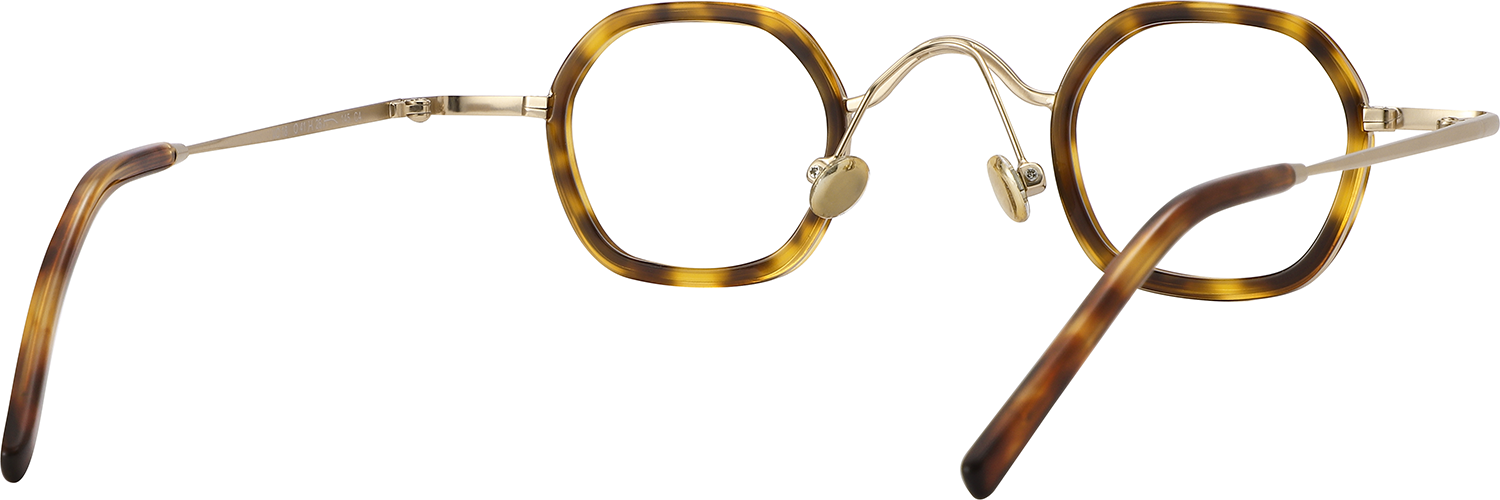 Side view of Fytoo Square Tortoiseshell Metal Acetate Full Rim Eyeglasses