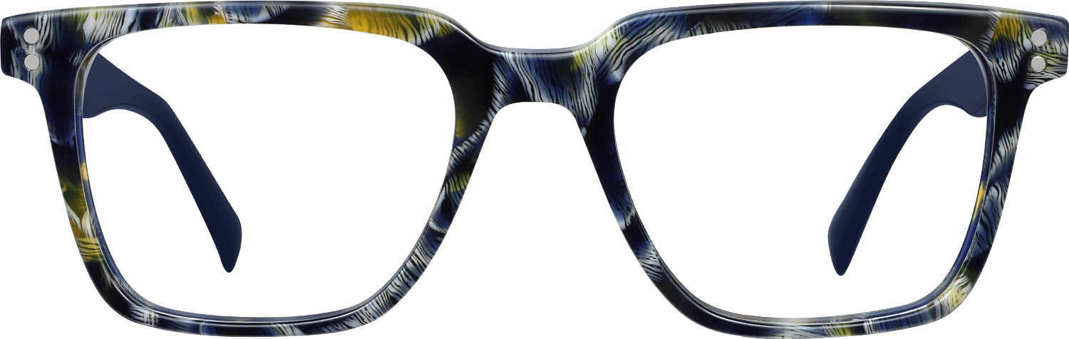 Side view of Fytoo Square Floral Acetate Full Rim Eyeglasses