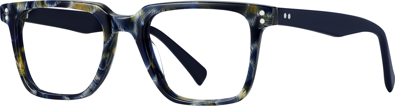 Side view of Fytoo Square Floral Acetate Full Rim Eyeglasses
