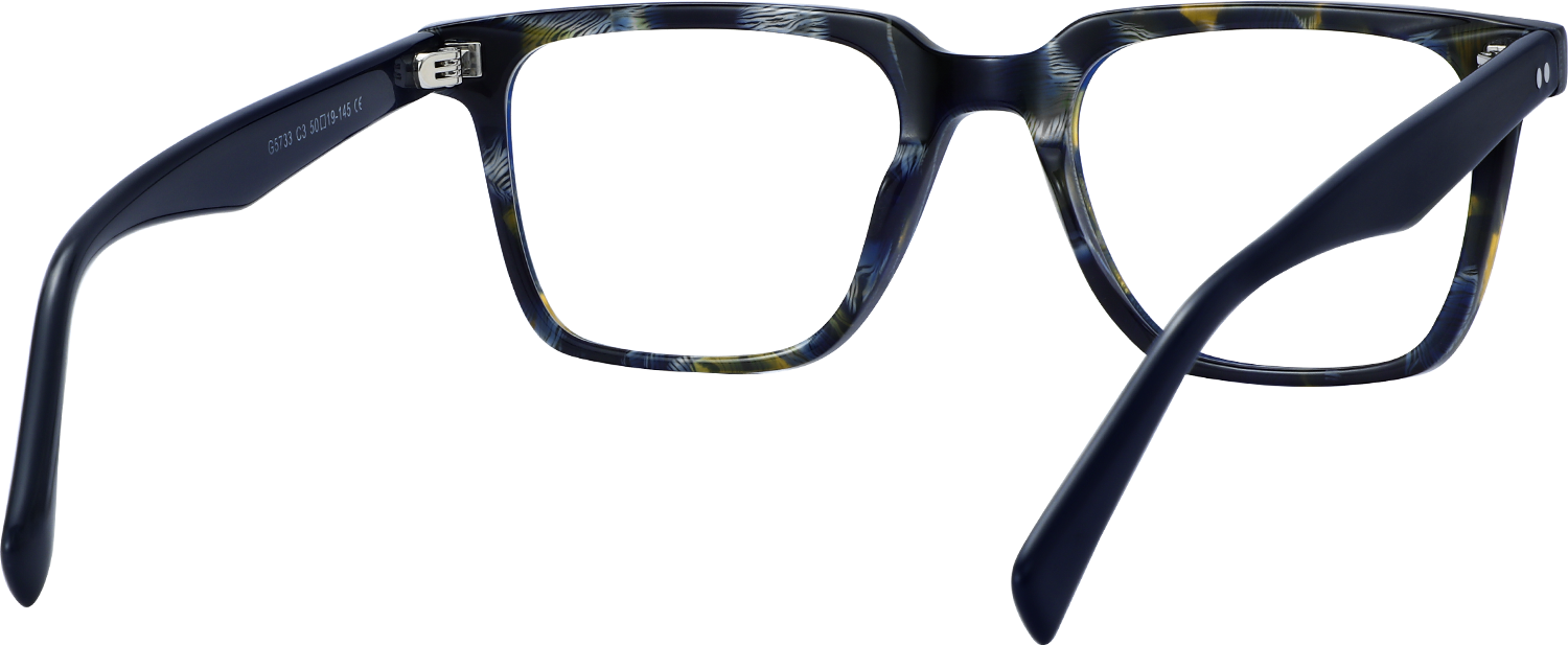 Side view of Fytoo Square Floral Acetate Full Rim Eyeglasses