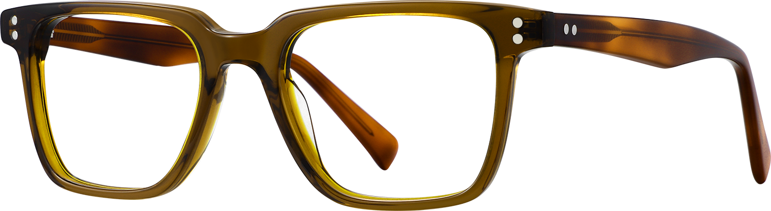 Side view of Fytoo Square Brown Acetate Full Rim Eyeglasses