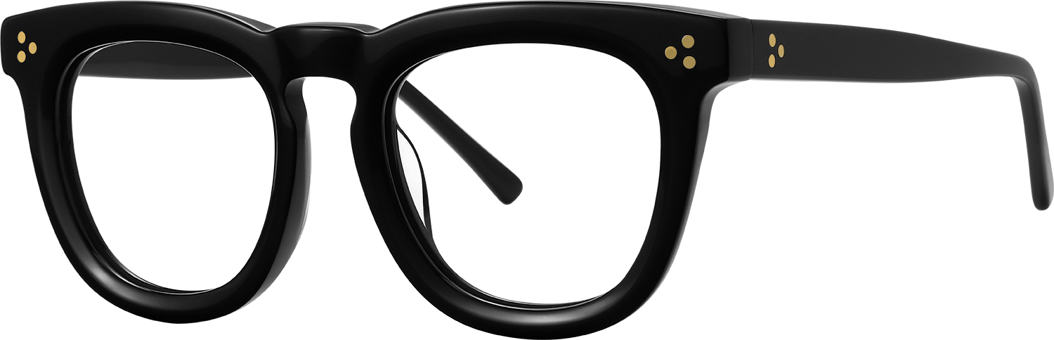Side view of Fytoo Round Black Acetate Full Rim Eyeglasses