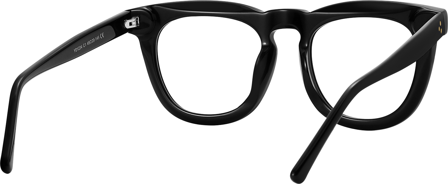 Side view of Fytoo Round Black Acetate Full Rim Eyeglasses