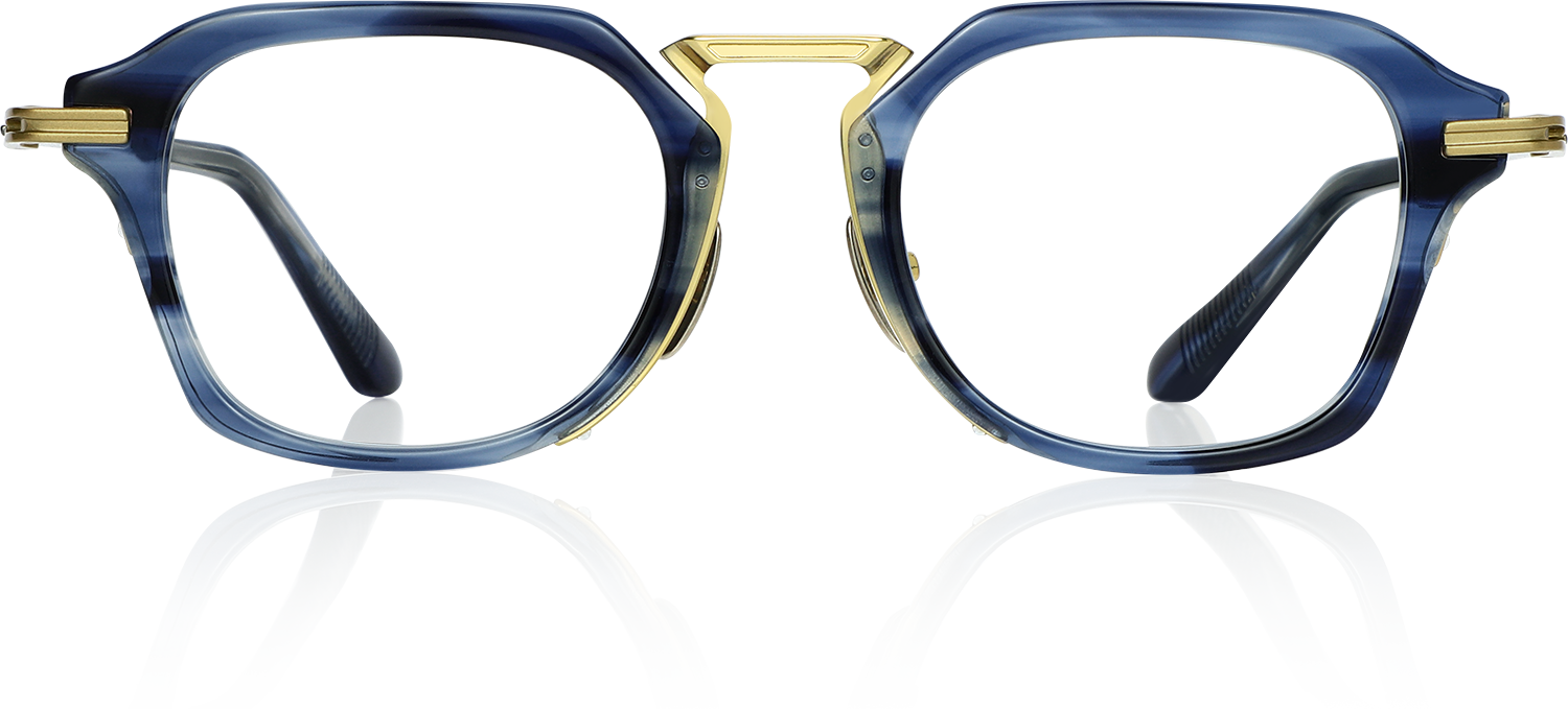 Fytoo Square Blue Acetate Metal Full Rim Eyeglasses-image-FT927516-01