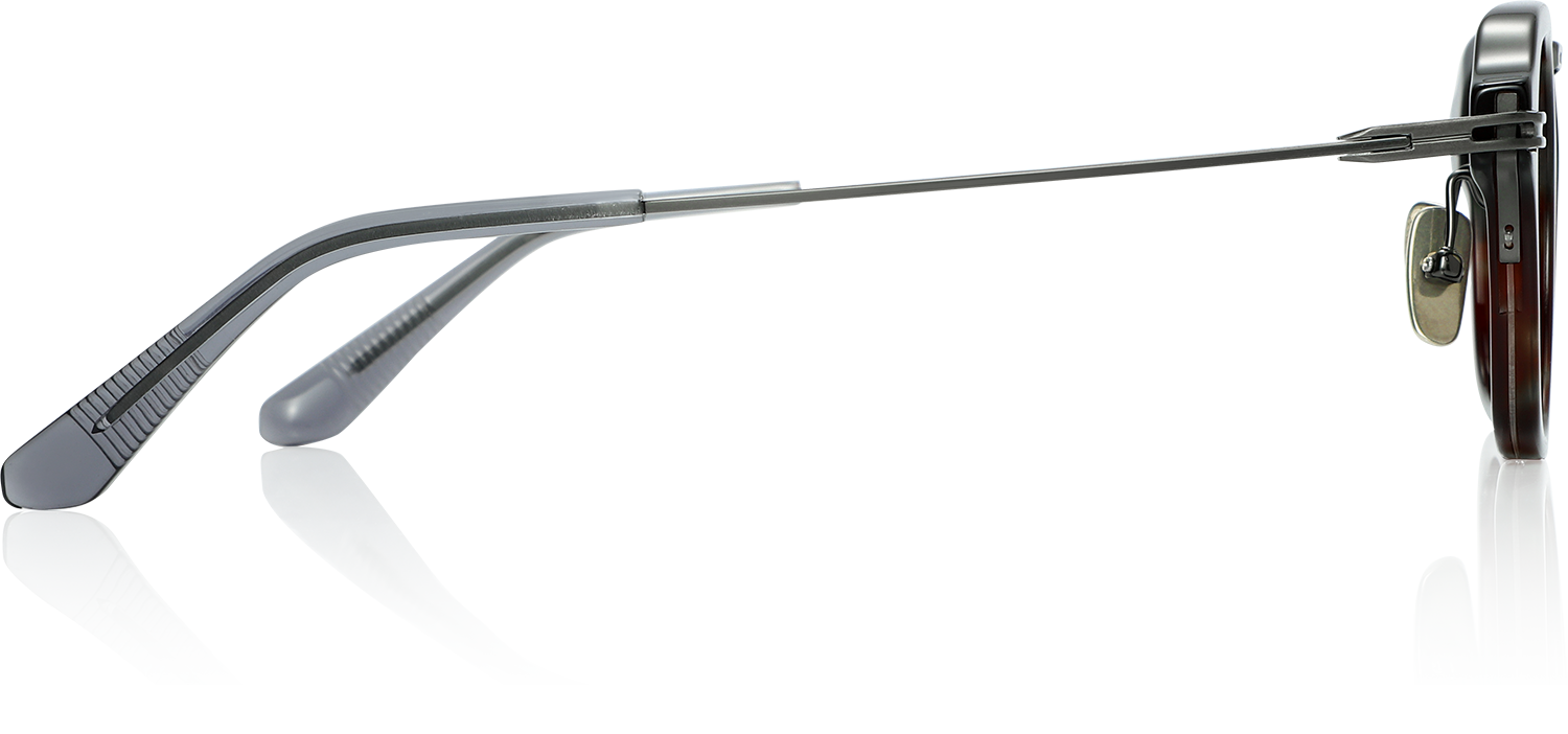 Side view of Fytoo Square Tortoiseshell Acetate Metal Full Rim Eyeglasses