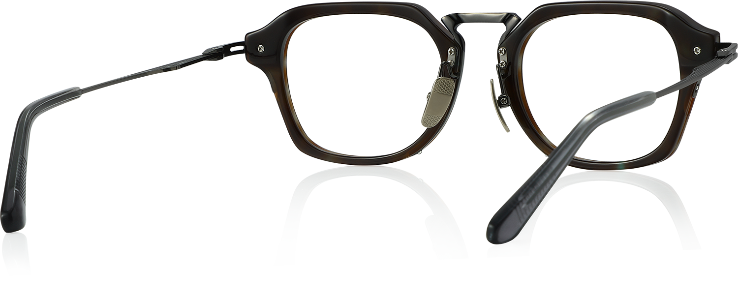 Side view of Fytoo Square Tortoiseshell Acetate Metal Full Rim Eyeglasses