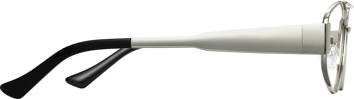 Side view of Fytoo Geometric Silver Metal Full Rim Eyeglasses