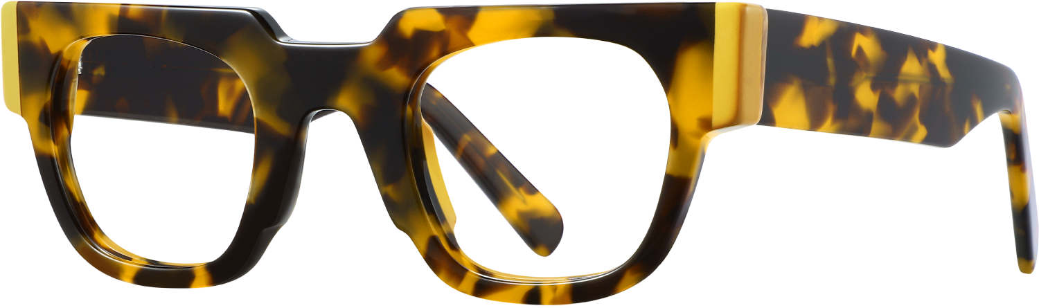 Side view of Fytoo Square Tortoiseshell Acetate Full Rim Eyeglasses