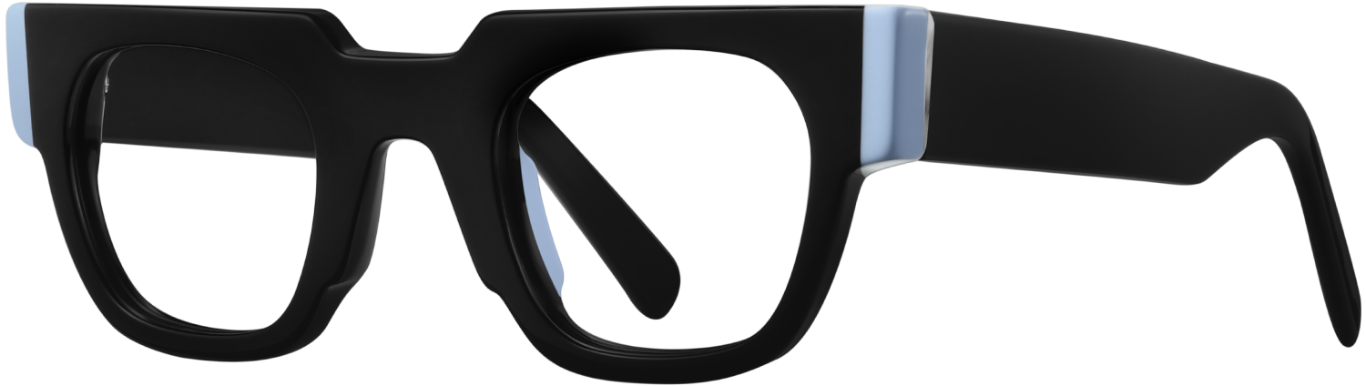 Side view of Fytoo Square Black Acetate Full Rim Eyeglasses