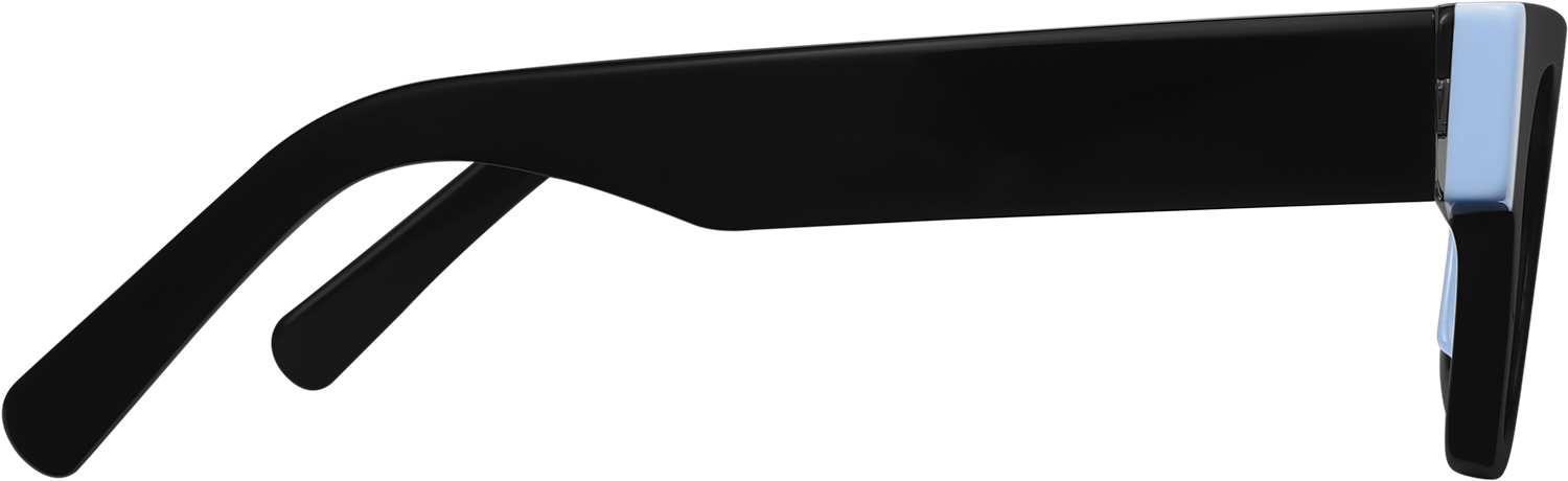 Side view of Fytoo Square Black Acetate Full Rim Eyeglasses