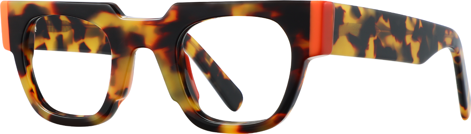 Side view of Fytoo Square Tortoiseshell Acetate Full Rim Eyeglasses