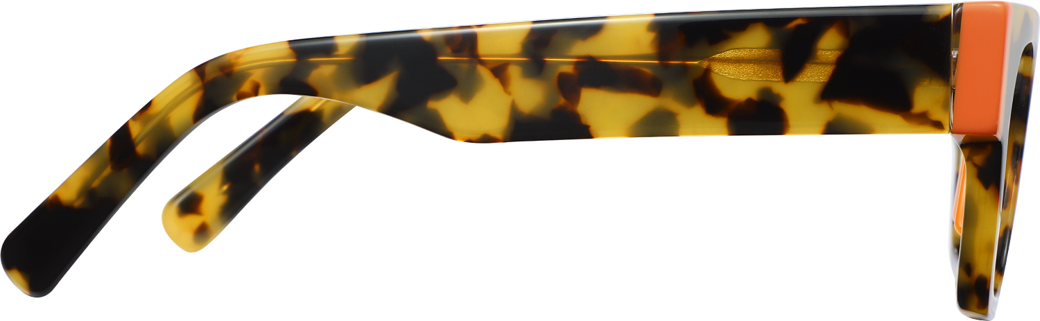 Side view of Fytoo Square Tortoiseshell Acetate Full Rim Eyeglasses