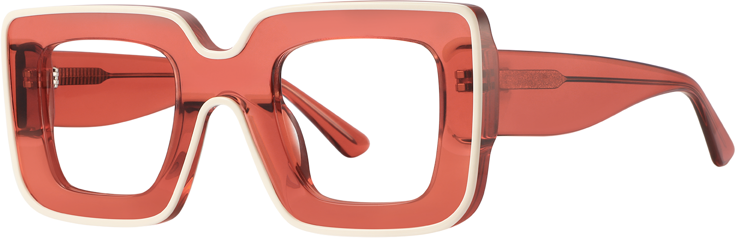 Side view of Fytoo Square Two Tone Acetate Full Rim Eyeglasses