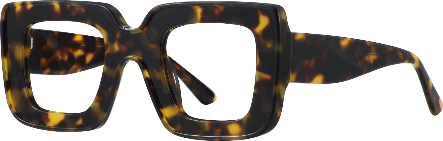 Side view of Fytoo Square Tortoiseshell Acetate Full Rim Eyeglasses