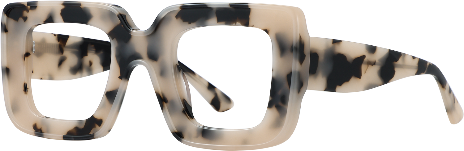 Side view of Fytoo Square Tortoiseshell Acetate Full Rim Eyeglasses