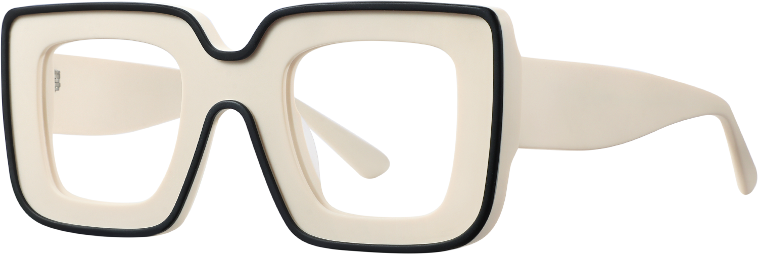 Side view of Fytoo Square Two Tone Acetate Full Rim Eyeglasses