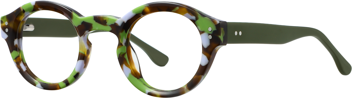 Side view of Fytoo Round Floral Acetate Full Rim Eyeglasses