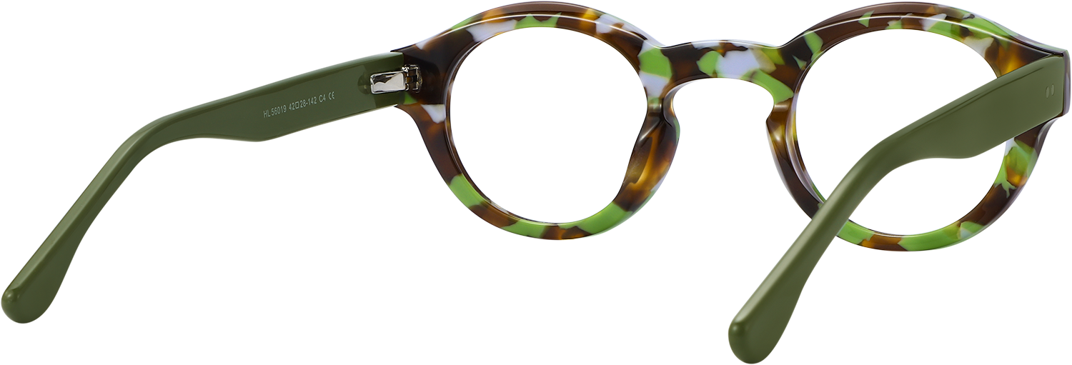 Side view of Fytoo Round Floral Acetate Full Rim Eyeglasses