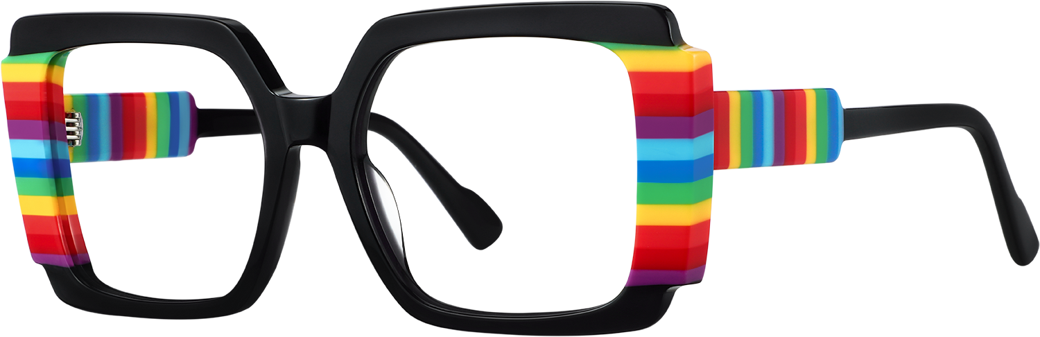 Side view of Fytoo Square Multicolour Acetate Full Rim Eyeglasses