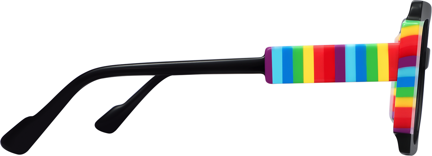 Side view of Fytoo Square Multicolour Acetate Full Rim Eyeglasses