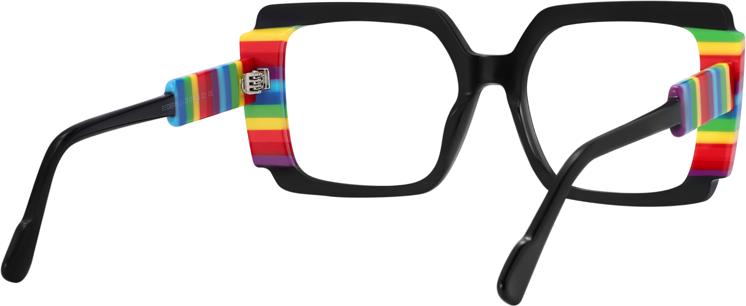 Side view of Fytoo Square Multicolour Acetate Full Rim Eyeglasses