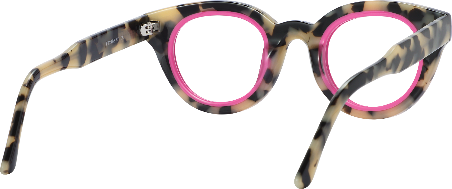 Side view of Fytoo Round Two Tone Acetate Full Rim Eyeglasses