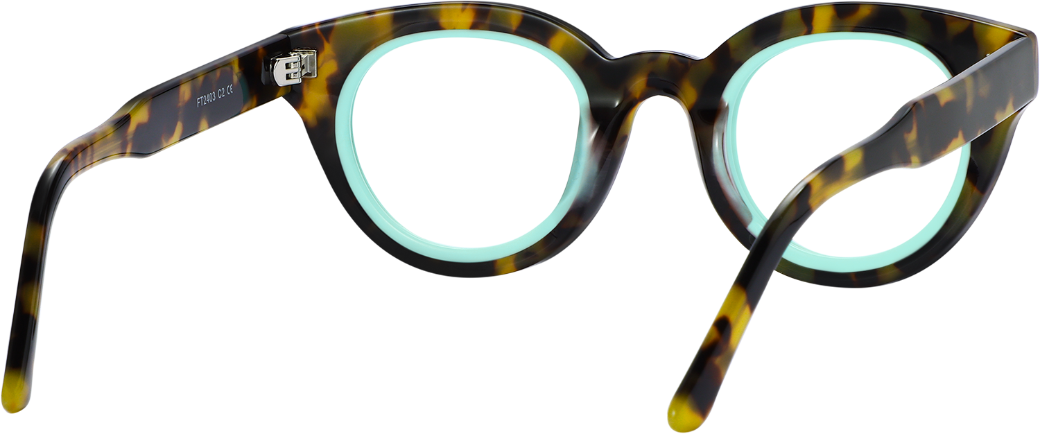 Side view of Fytoo Round Two Tone Acetate Full Rim Eyeglasses