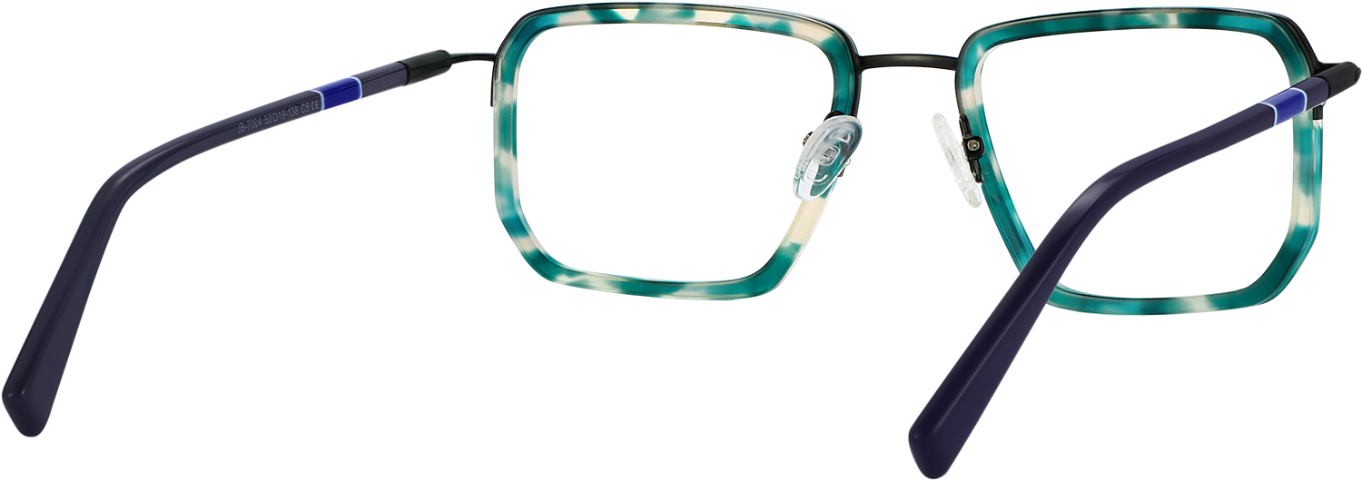 Side view of Fytoo Square Tortoiseshell Acetate Full Rim Eyeglasses