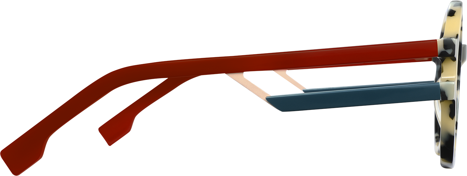 Side view of Fytoo Round Tortoiseshell Acetate Full Rim Eyeglasses